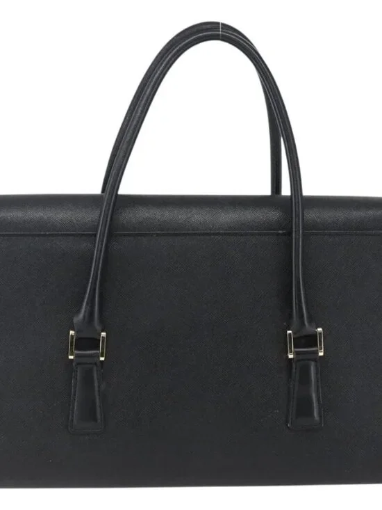 BURBERRY Hand Bag Leather Black Silver Auth ep13523 - Picture 3 of 11